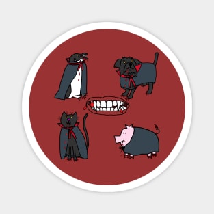 Cute Animals Halloween Horror Vampire Magnet